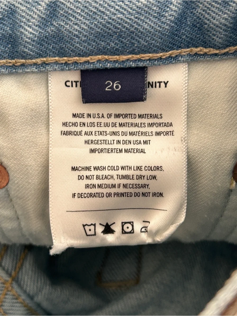 Citizens Of Humanity Ayla Baggy Cuffed Crop Jeans Blue Denim Women's Size 26 - Picture 10 of 16